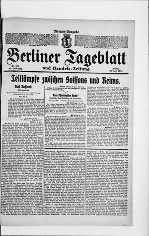 Berliner Tageblatt und Handels-Zeitung vom 26.07.1918
