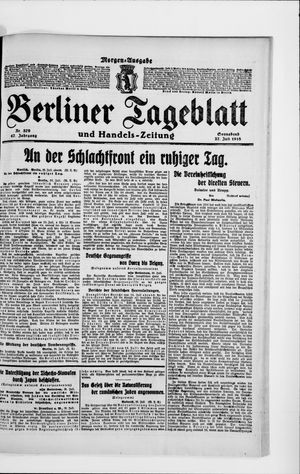 Berliner Tageblatt und Handels-Zeitung vom 27.07.1918