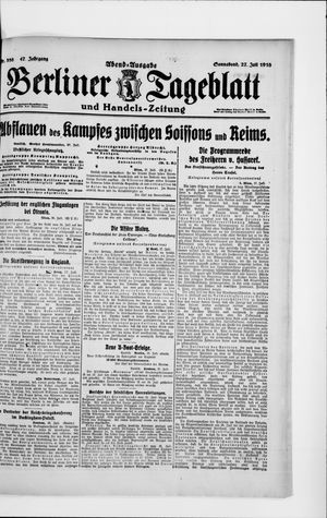 Berliner Tageblatt und Handels-Zeitung on Jul 27, 1918