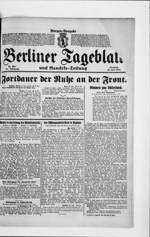 Berliner Tageblatt und Handels-Zeitung on Jul 28, 1918