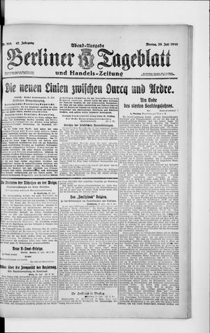 Berliner Tageblatt und Handels-Zeitung vom 29.07.1918