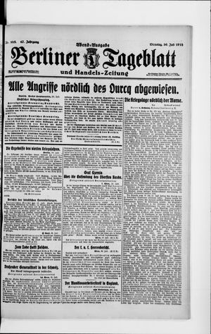 Berliner Tageblatt und Handels-Zeitung vom 30.07.1918