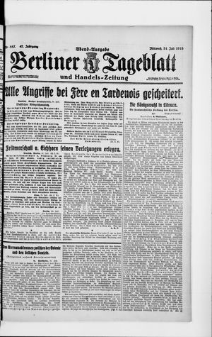Berliner Tageblatt und Handels-Zeitung vom 31.07.1918