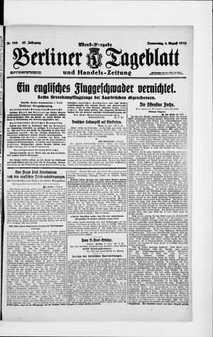 Berliner Tageblatt und Handels-Zeitung vom 01.08.1918