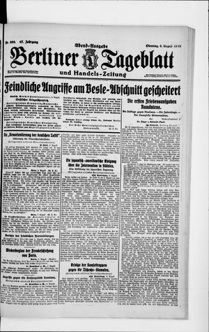 Berliner Tageblatt und Handels-Zeitung vom 06.08.1918