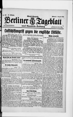 Berliner Tageblatt und Handels-Zeitung on Aug 7, 1918