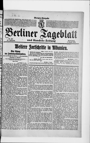 Berliner Tageblatt und Handels-Zeitung vom 08.08.1918