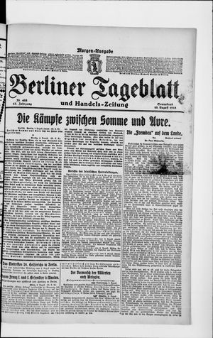 Berliner Tageblatt und Handels-Zeitung on Aug 10, 1918