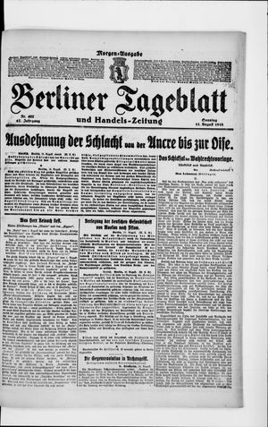Berliner Tageblatt und Handels-Zeitung vom 11.08.1918