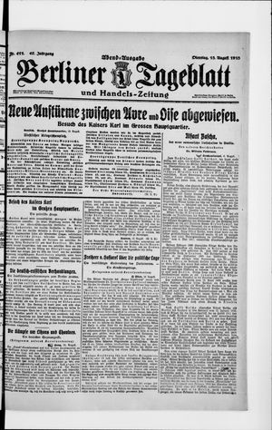 Berliner Tageblatt und Handels-Zeitung vom 13.08.1918