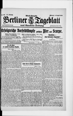 Berliner Tageblatt und Handels-Zeitung vom 14.08.1918