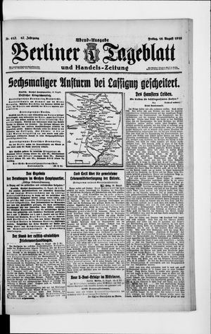Berliner Tageblatt und Handels-Zeitung vom 16.08.1918