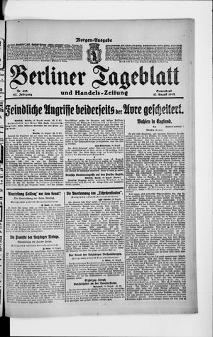 Berliner Tageblatt und Handels-Zeitung vom 17.08.1918