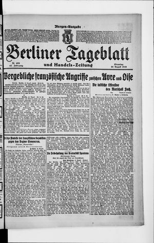 Berliner Tageblatt und Handels-Zeitung vom 20.08.1918