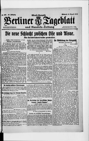 Berliner Tageblatt und Handels-Zeitung vom 21.08.1918