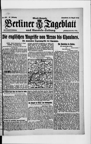 Berliner Tageblatt und Handels-Zeitung on Aug 24, 1918