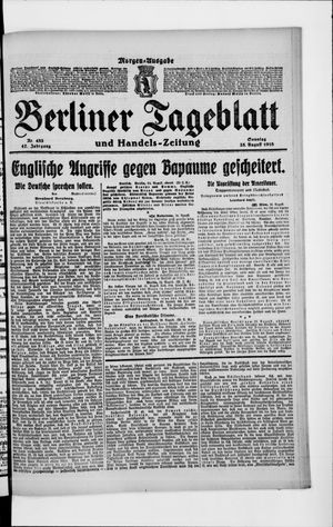 Berliner Tageblatt und Handels-Zeitung on Aug 25, 1918