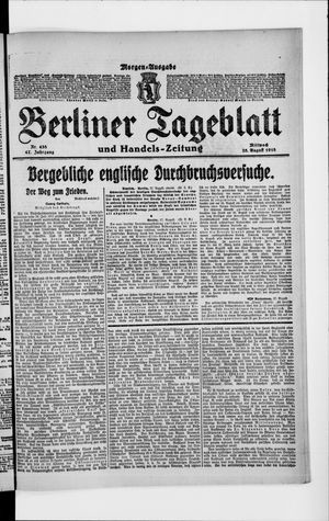 Berliner Tageblatt und Handels-Zeitung vom 28.08.1918