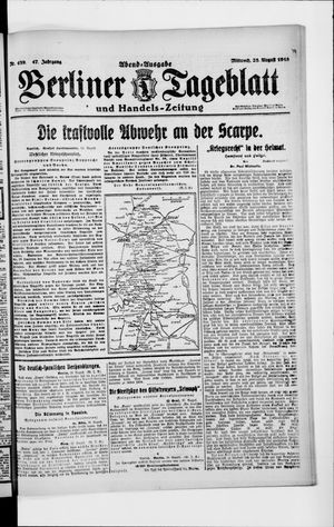 Berliner Tageblatt und Handels-Zeitung on Aug 28, 1918
