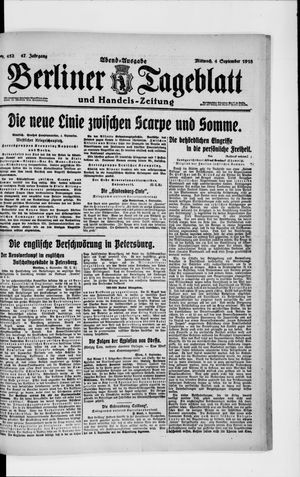 Berliner Tageblatt und Handels-Zeitung vom 04.09.1918