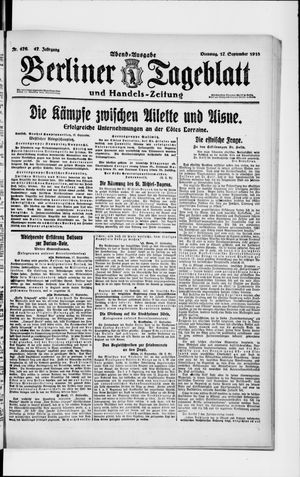 Berliner Tageblatt und Handels-Zeitung vom 17.09.1918