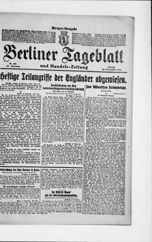 Berliner Tageblatt und Handels-Zeitung vom 20.09.1918