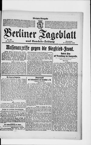 Berliner Tageblatt und Handels-Zeitung on Sep 28, 1918