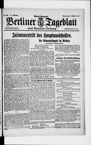 Berliner Tageblatt und Handels-Zeitung vom 03.10.1918