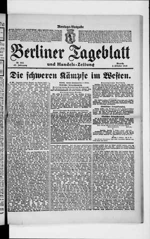 Berliner Tageblatt und Handels-Zeitung vom 07.10.1918