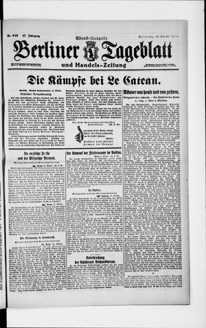 Berliner Tageblatt und Handels-Zeitung on Oct 10, 1918