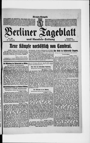 Berliner Tageblatt und Handels-Zeitung vom 12.10.1918