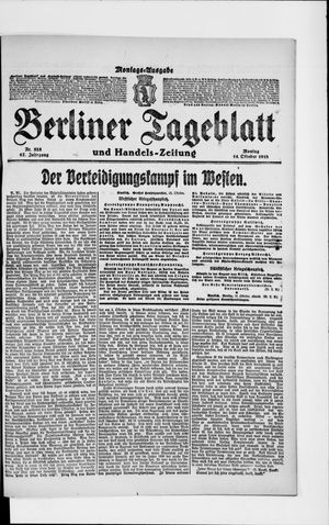 Berliner Tageblatt und Handels-Zeitung vom 14.10.1918