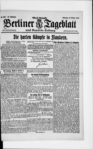 Berliner Tageblatt und Handels-Zeitung vom 15.10.1918