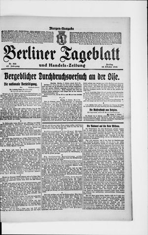 Berliner Tageblatt und Handels-Zeitung vom 18.10.1918