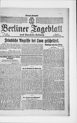 Berliner Tageblatt und Handels-Zeitung on Oct 20, 1918