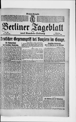 Berliner Tageblatt und Handels-Zeitung vom 22.10.1918