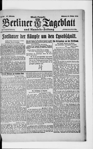 Berliner Tageblatt und Handels-Zeitung vom 23.10.1918