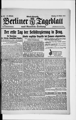 Berliner Tageblatt und Handels-Zeitung vom 29.10.1918