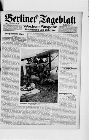 Berliner Tageblatt und Handels-Zeitung vom 30.10.1918