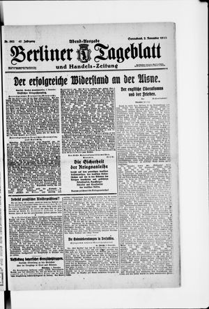 Berliner Tageblatt und Handels-Zeitung vom 02.11.1918