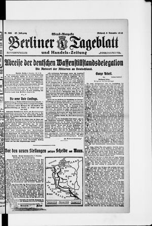 Berliner Tageblatt und Handels-Zeitung vom 06.11.1918