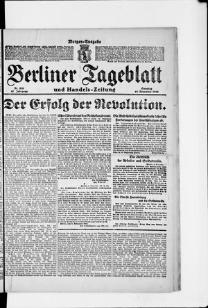 Berliner Tageblatt und Handels-Zeitung vom 10.11.1918