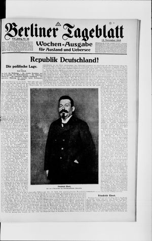 Berliner Tageblatt und Handels-Zeitung on Nov 13, 1918