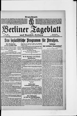 Berliner Tageblatt und Handels-Zeitung vom 13.11.1918