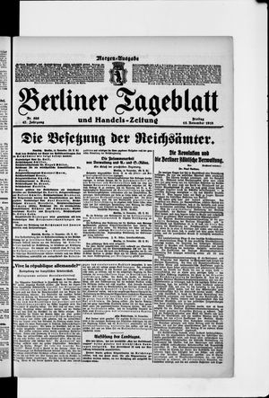 Berliner Tageblatt und Handels-Zeitung on Nov 15, 1918