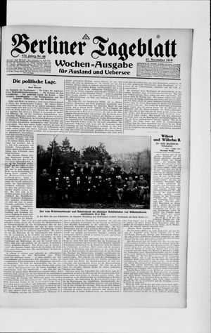 Berliner Tageblatt und Handels-Zeitung on Nov 27, 1918