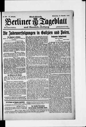 Berliner Tageblatt und Handels-Zeitung vom 28.11.1918