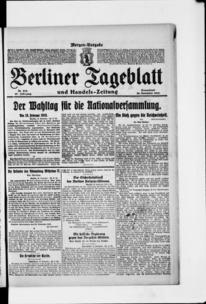Berliner Tageblatt und Handels-Zeitung on Nov 30, 1918