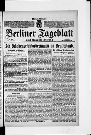 Berliner Tageblatt und Handels-Zeitung vom 03.12.1918