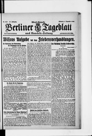 Berliner Tageblatt und Handels-Zeitung vom 04.12.1918